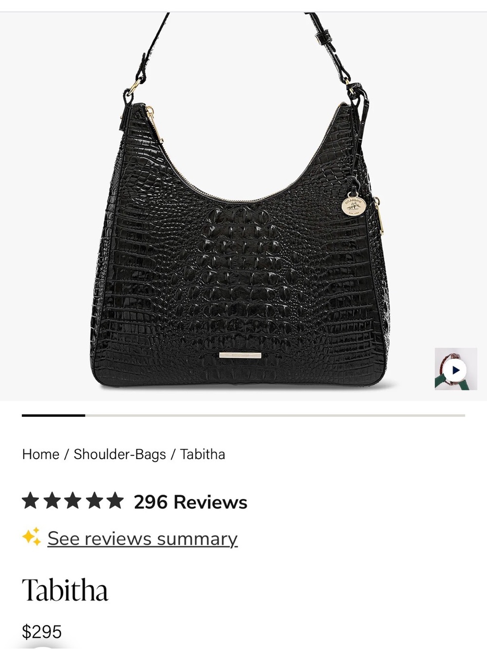 Brahmin Black Tabitha Melbourne Shoulder Bag NWOT